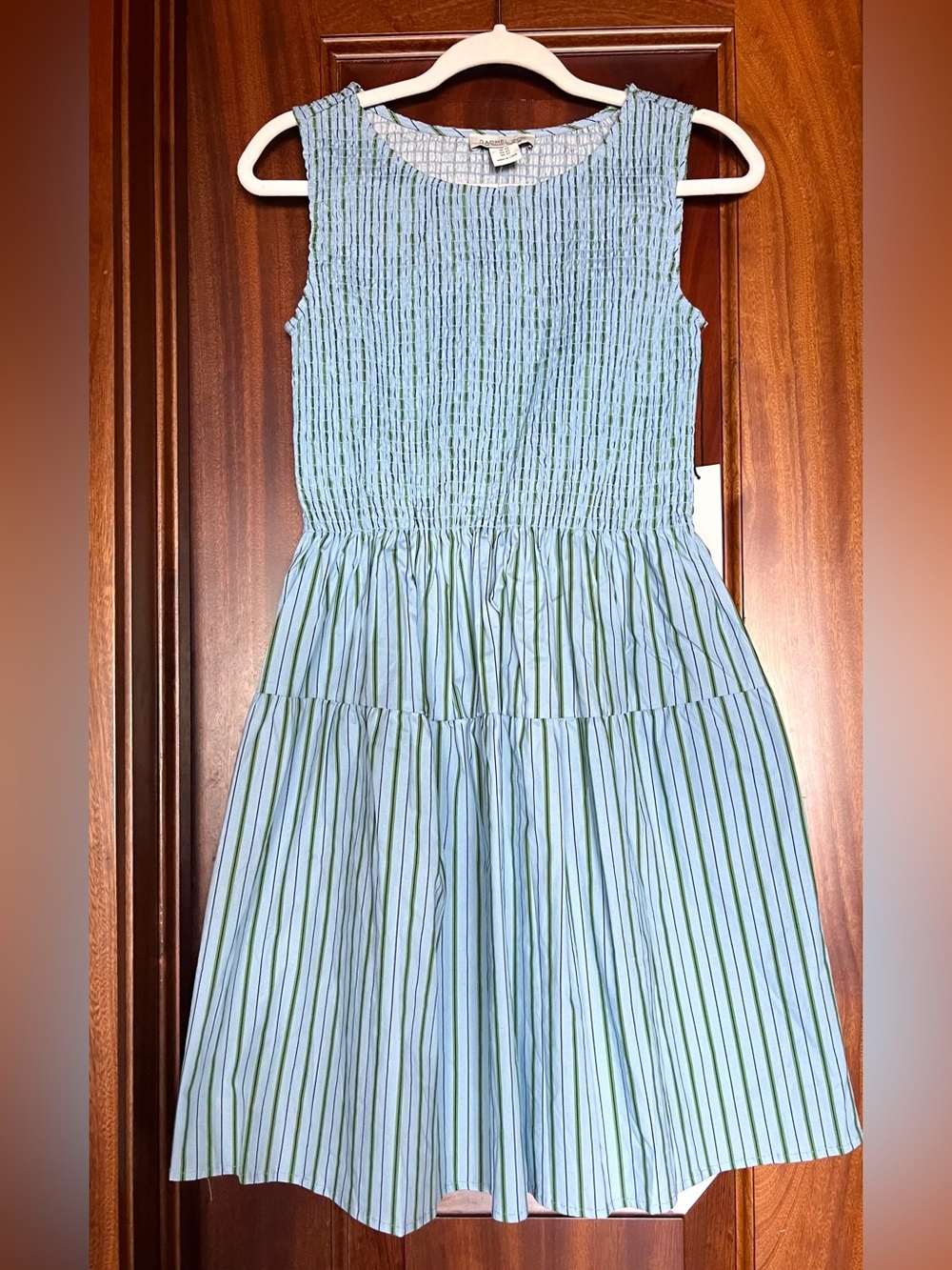 RACHEL ZOE Green Blue Lagoon Stripe Mini Cosima Nap Dress (HHH Hill House Home)